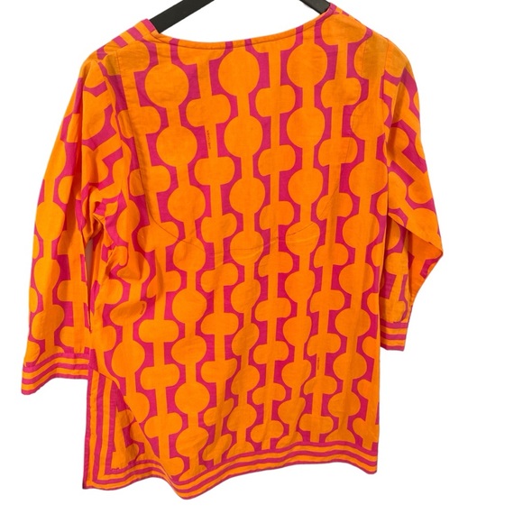 Gretchen Scott Designs Orange Pink Tunic Top Size Small - Picture 2 of 3